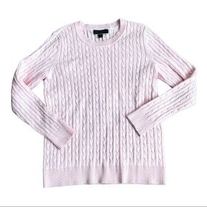 KAREN SCOTT pink cable kit crew neck sweater PL